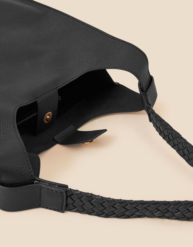 Plait Strap Leather Shoulder Bag, , large