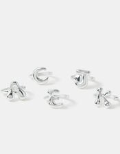 Sterling Silver-Plated Bubble Initial Ring, Silver (ST SILVER), large