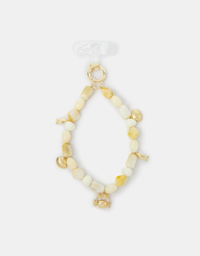 Shell Charm Beaded Wrist Phone Strap, , large
