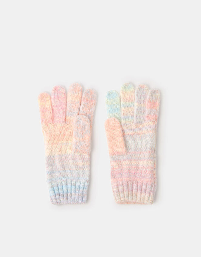 Girls Ombré Knit Gloves, Multi (PASTEL MULTI), large