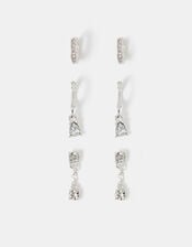 3-Pack Stone Drop Hoop Earrings, , large