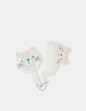 Girls Cat Mirror & Comb Set, , large