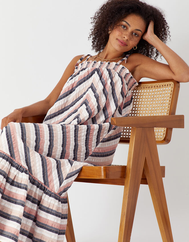Stripe Tiered Maxi Dress, Multi (PASTEL-MULTI), large