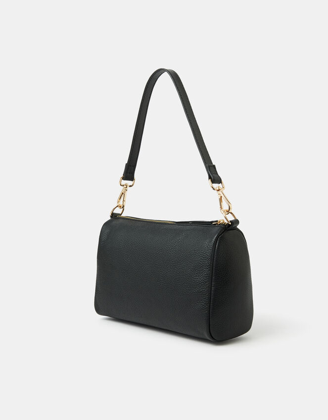 Dual Strap Leather Crossbody Bag, , large