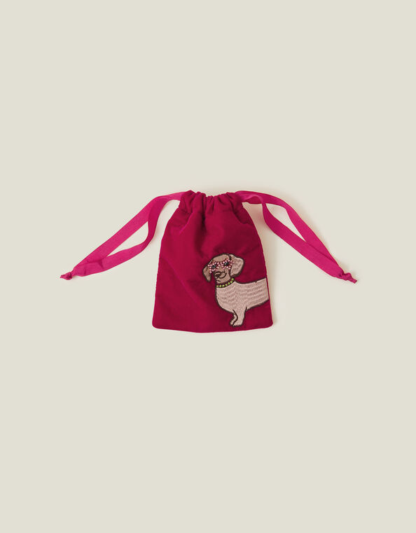 Sausage Dog Drawstring Pouch, , large
