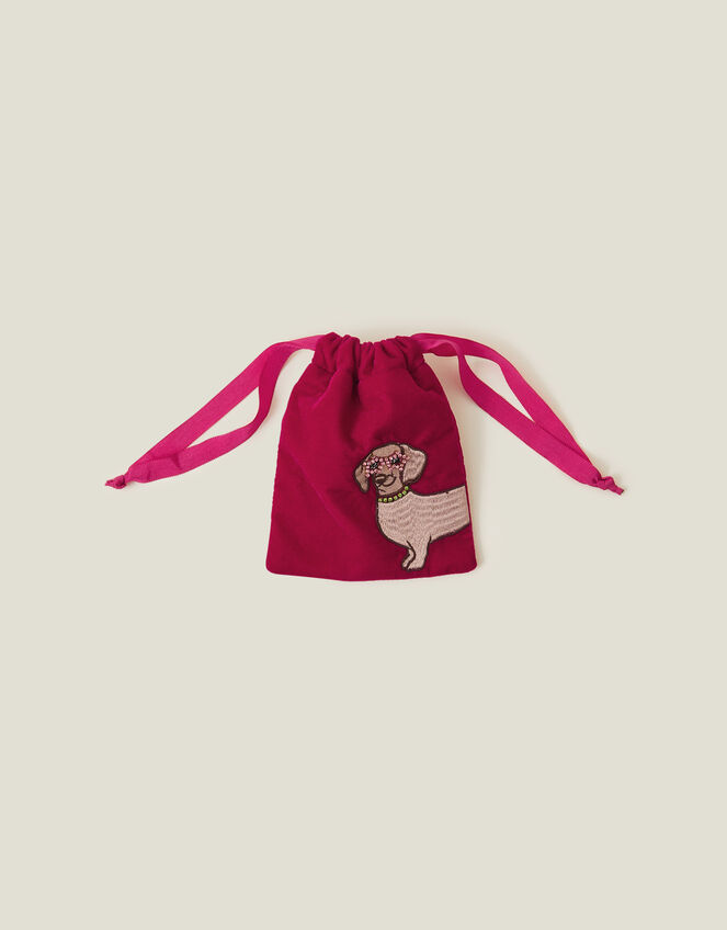 Sausage Dog Drawstring Pouch, , large