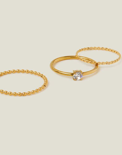 3-Pack Stainless Steel Rings, Gold (GOLD), large