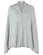 Button-Up Knitted Wrap, Grey (GREY), large