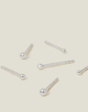 3-Pack Sterling Silver Ball Stud Earrings, , large