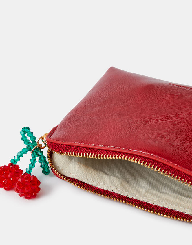 Beaded Cherry Charm Coin Purse, , large
