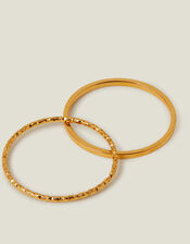 2-Pack 14ct Gold-Plated Stainless Steel Rings, Gold (GOLD), large