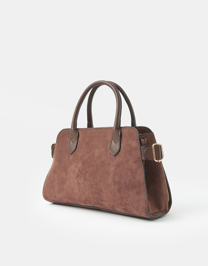 Suedette Bowler Bag, , large
