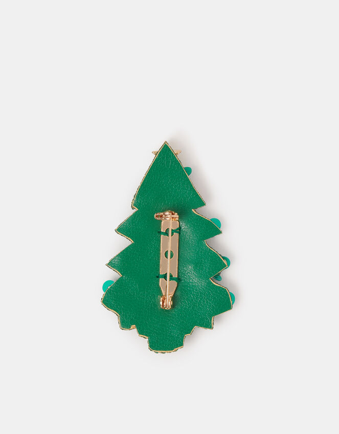 Beaded Christmas Tree Brooch, , large