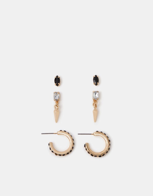 3-Pack Spike Hoop & Stud Earrings, , large