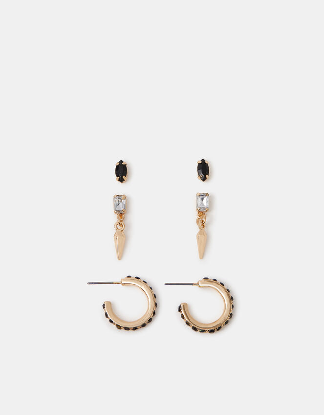 3-Pack Spike Hoop & Stud Earrings, , large