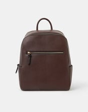 Smart Zip Around Backpack, Brown (CHOCOLATE), large
