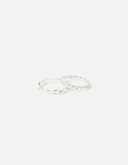 Crossover Band Ring Twinset, Silver (SILVER), large