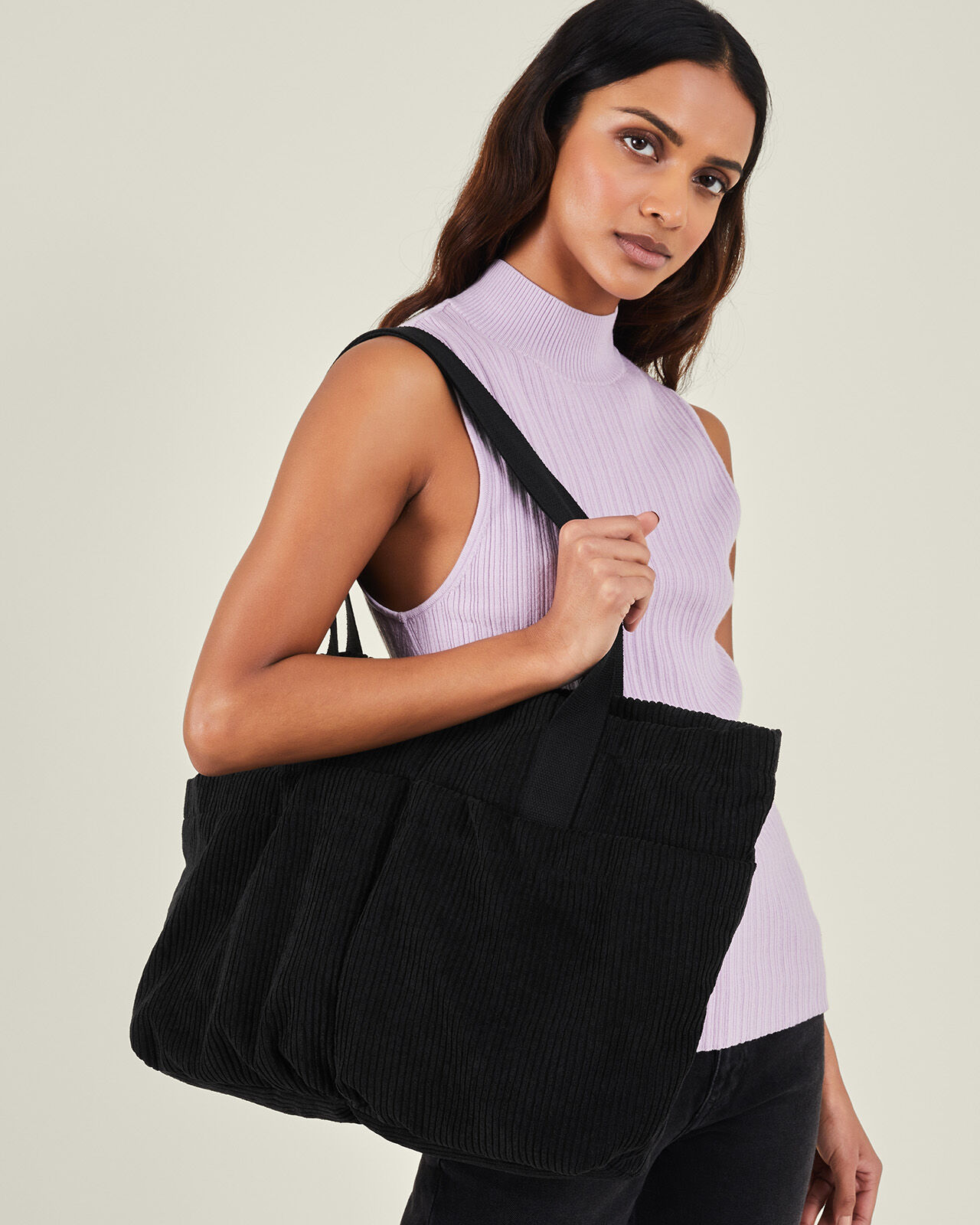 Large black shopper bag on sale