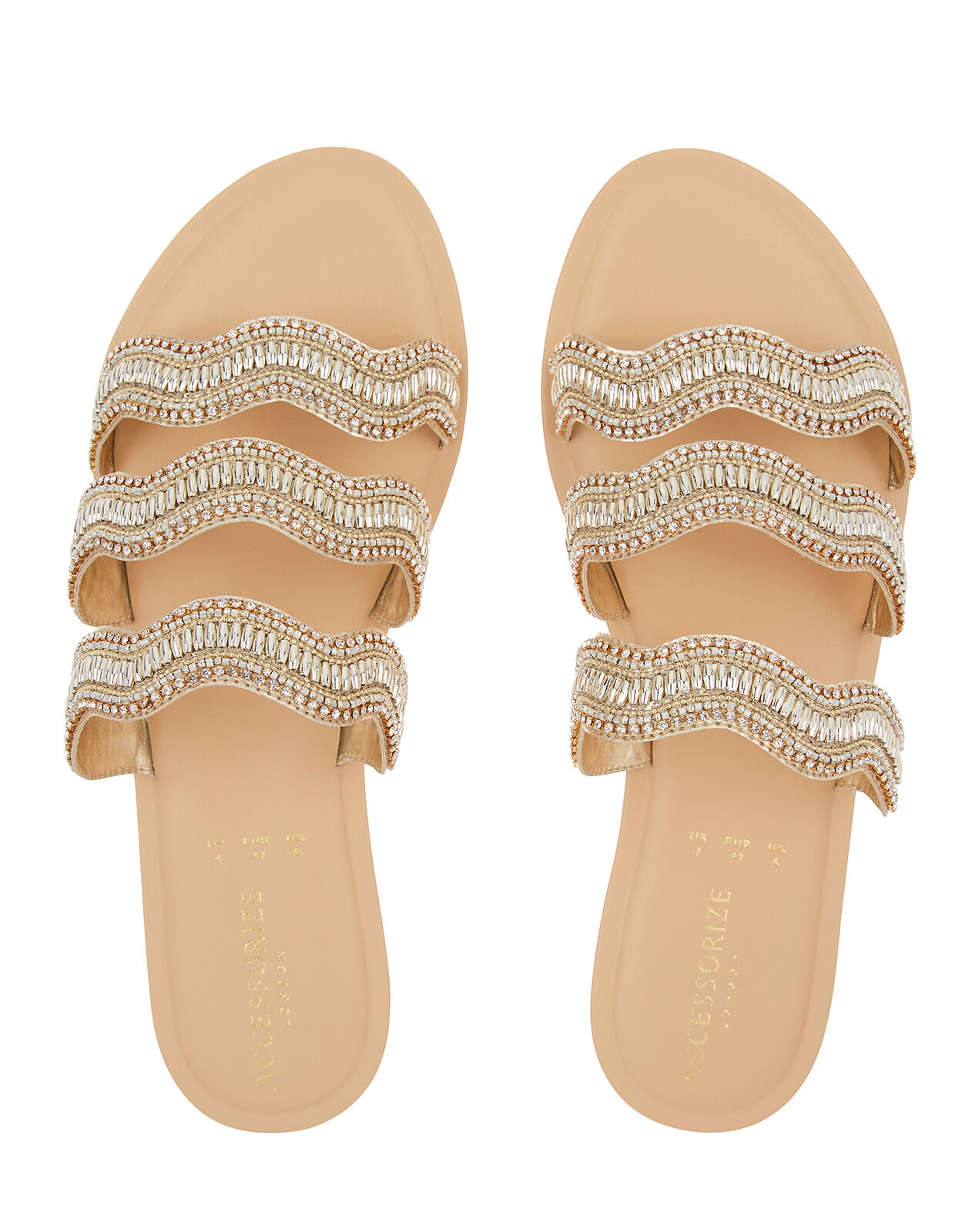 Accessorize gold 2025 sandals