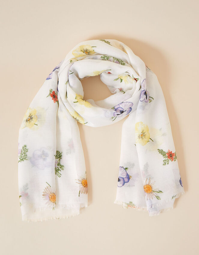 Wildflower Print Scarf with Recycled Polyester, , large