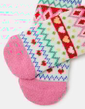 Fair Isle Print Bed Socks, , large