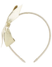 Metallic Bow Headband and Hair Clip Set, , large