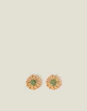 Sunflower Gem Stud Earrings, , large