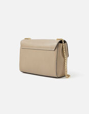 Twist Lock Chain Leather Cross-Body Bag, , large