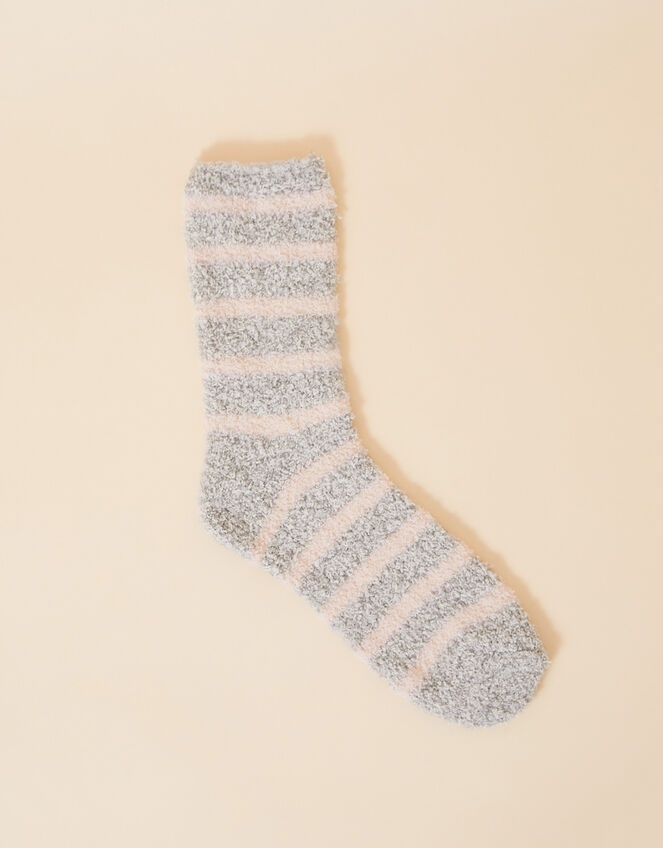 Speckled Stripe Super-Soft Cosy Socks, Grey (GREY), large