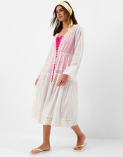 Lace Midi Kaftan, White (WHITE), large