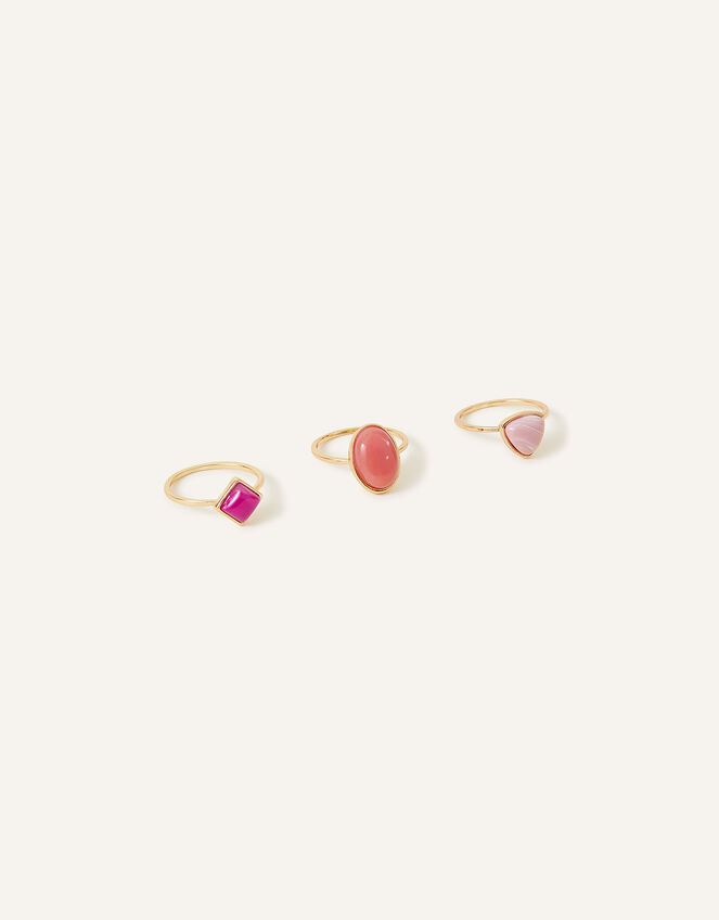 Stone Ring Set of Three, Multi (BRIGHTS-MULTI), large