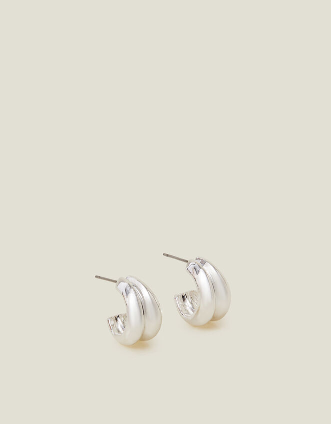 Mini Double Hoop Earrings, , large