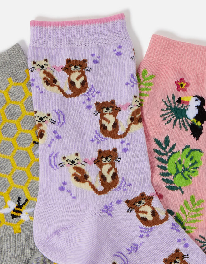 Summer Sock Set of Three, Multi (BRIGHTS-MULTI), large