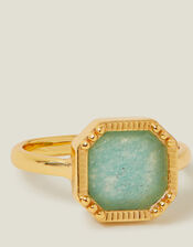 14ct Gold-Plated Aqua Quartz Ring, Gold (GOLD), large