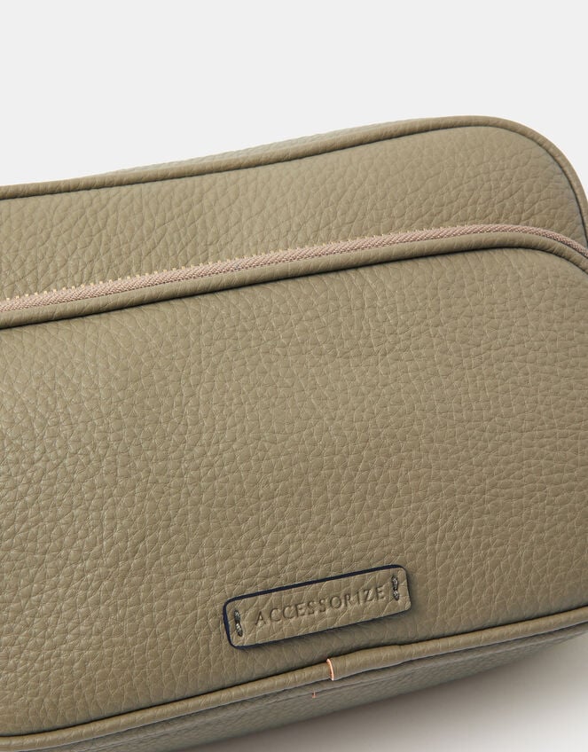 Dina Double Zip Crossbody Bag, Green (KHAKI), large