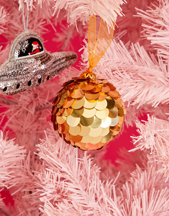 Hand-Embellished Sequin Bauble, Gold (GOLD), large