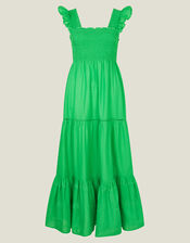 Embroidered Tier Dress, Green (GREEN), large