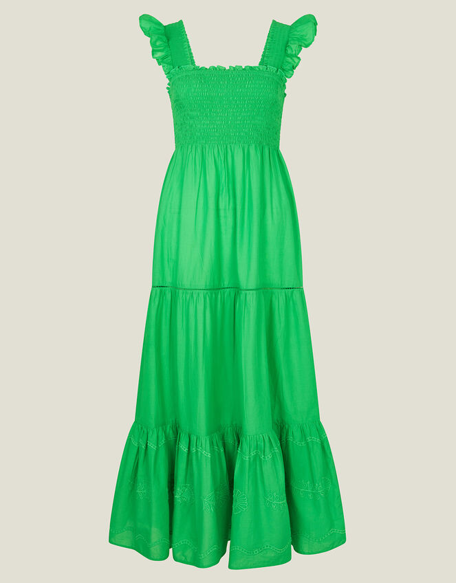 Embroidered Tier Dress, Green (GREEN), large