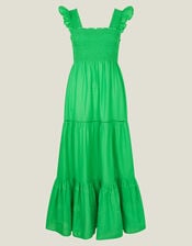 Embroidered Tier Dress, Green (GREEN), large