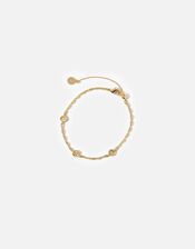 14ct Gold-Plated Texture Coin Station Bracelet, , large