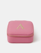 Mini Square Initial Jewellery Box, Pink (PINK), large