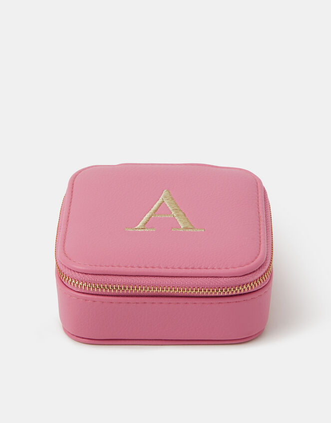 Mini Square Initial Jewellery Box, Pink (PINK), large