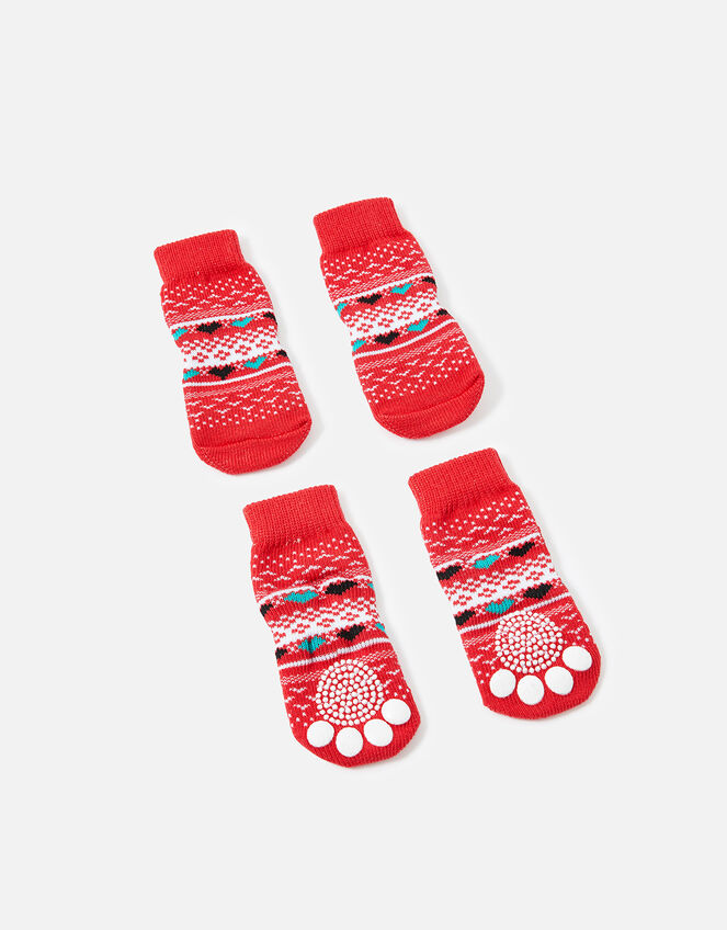 Christmas Fairisle Booties, Pink (PINK), large