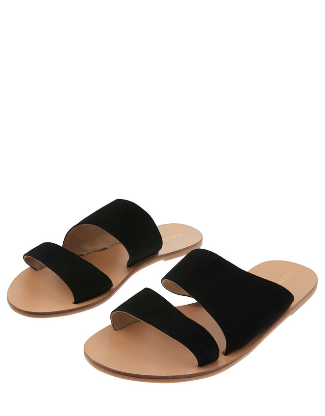 Moscow Suede Sliders, Black (BLACK), large