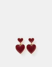 Enamel Heart Drop Earrings, , large