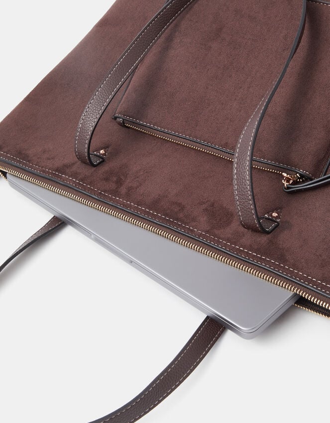 Rachel Zip Front Laptop Tote Bag, Brown (CHOCOLATE), large
