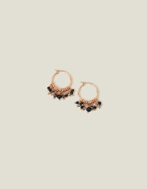 Mini Bead Tassel Hoops, , large