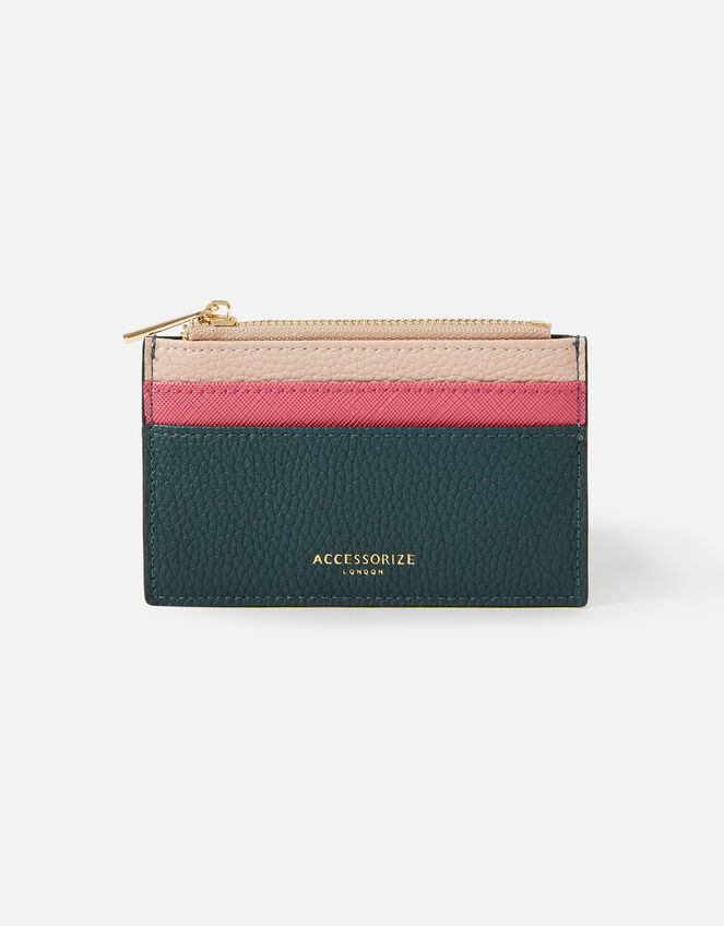 Colour Block Card Holder, Teal (TEAL), large
