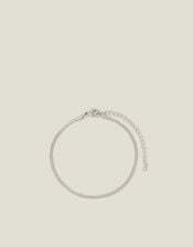 Platinum-Plated Stainless Steel Omega Bracelet, , large