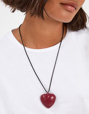 Resin Heart Long Cord Necklace, , large